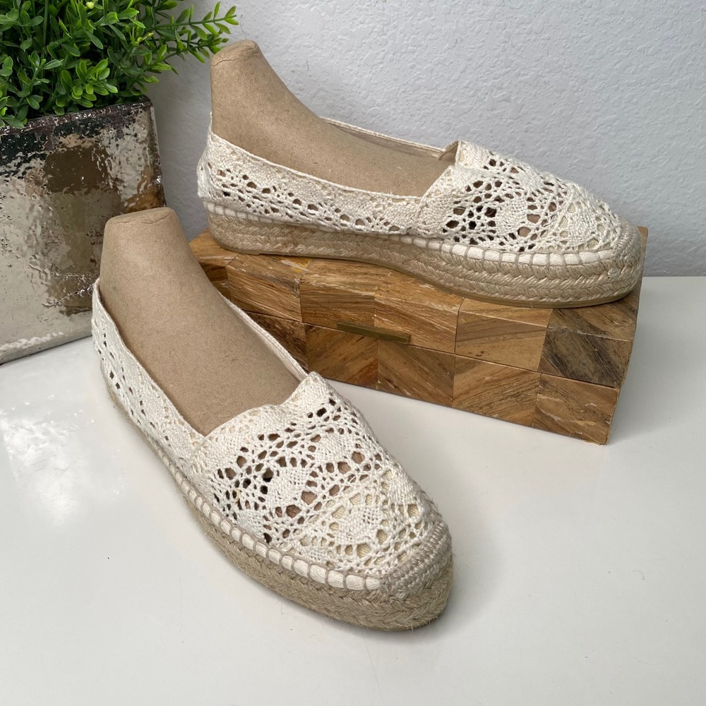 Castañer Women's Kenda‎ Crochet Platform Espadrille Flats Size 41 EU/11 US
